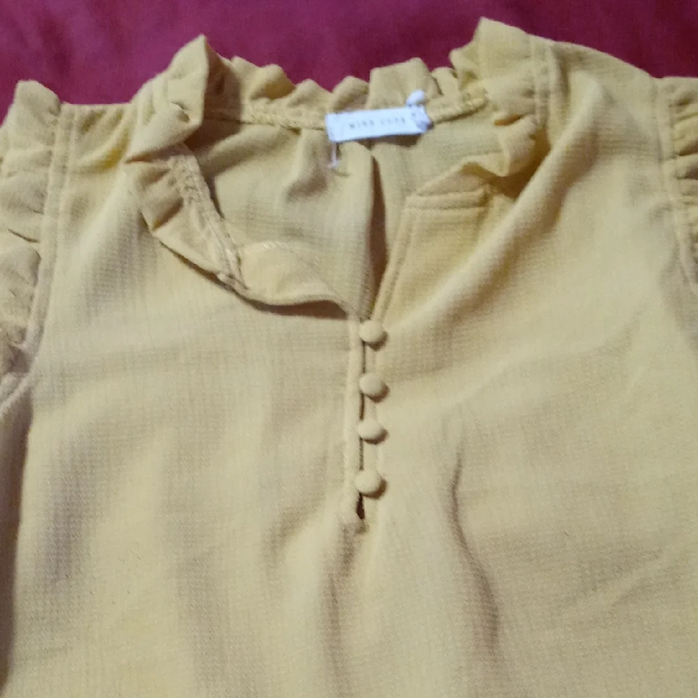 Mind Code Yellow Ruffle Blouse - Picture 3 of 4